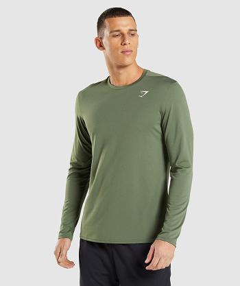 Gymshark Arrival Long Sleeve Herr Olivgröna | SE 3645LIS